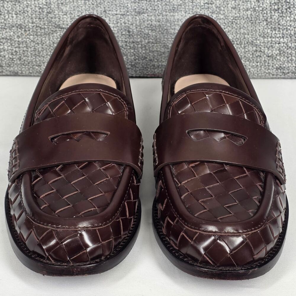 LOEFFLER RANDALL “RACHEL” ESPRESSO WOVEN LEATHER LOAFER – WOMEN’S 7.5B - Picture 3 of 12